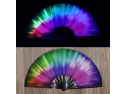 Leque De Kung Fu Com Impressão Uv Fluorescente, Pés De Bambu, Dobrável
