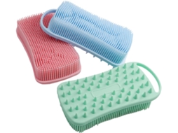 Conjunto De 3 Escovas Banho Quadradas Silicone Healeved, 90g, Escova De Massagem Esfoliante Dupla Face Para Mulheres