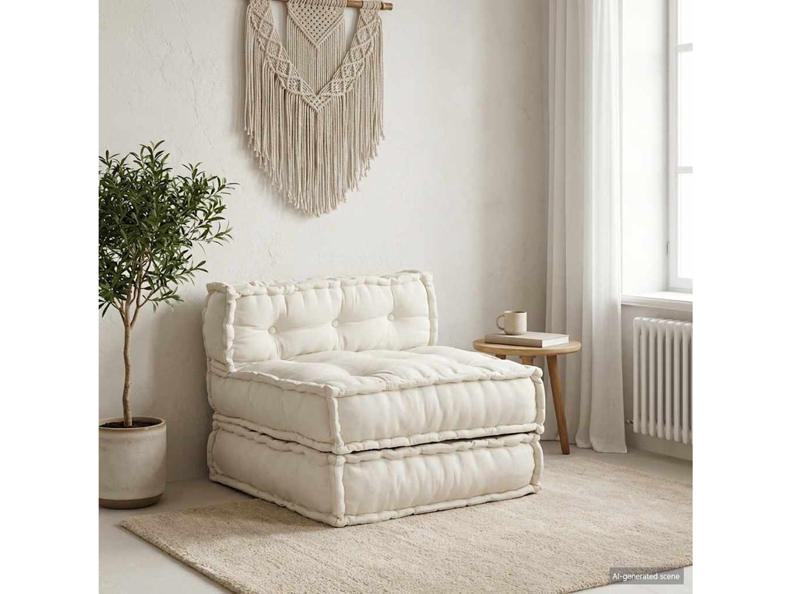 Vidaxl Unidade De Sofá Modular 70x70x54 Cm Tecido Creme