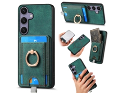 Capa De Couro Para Celular Com Bolsa Magnética Retrô E Divisória Para Cartão