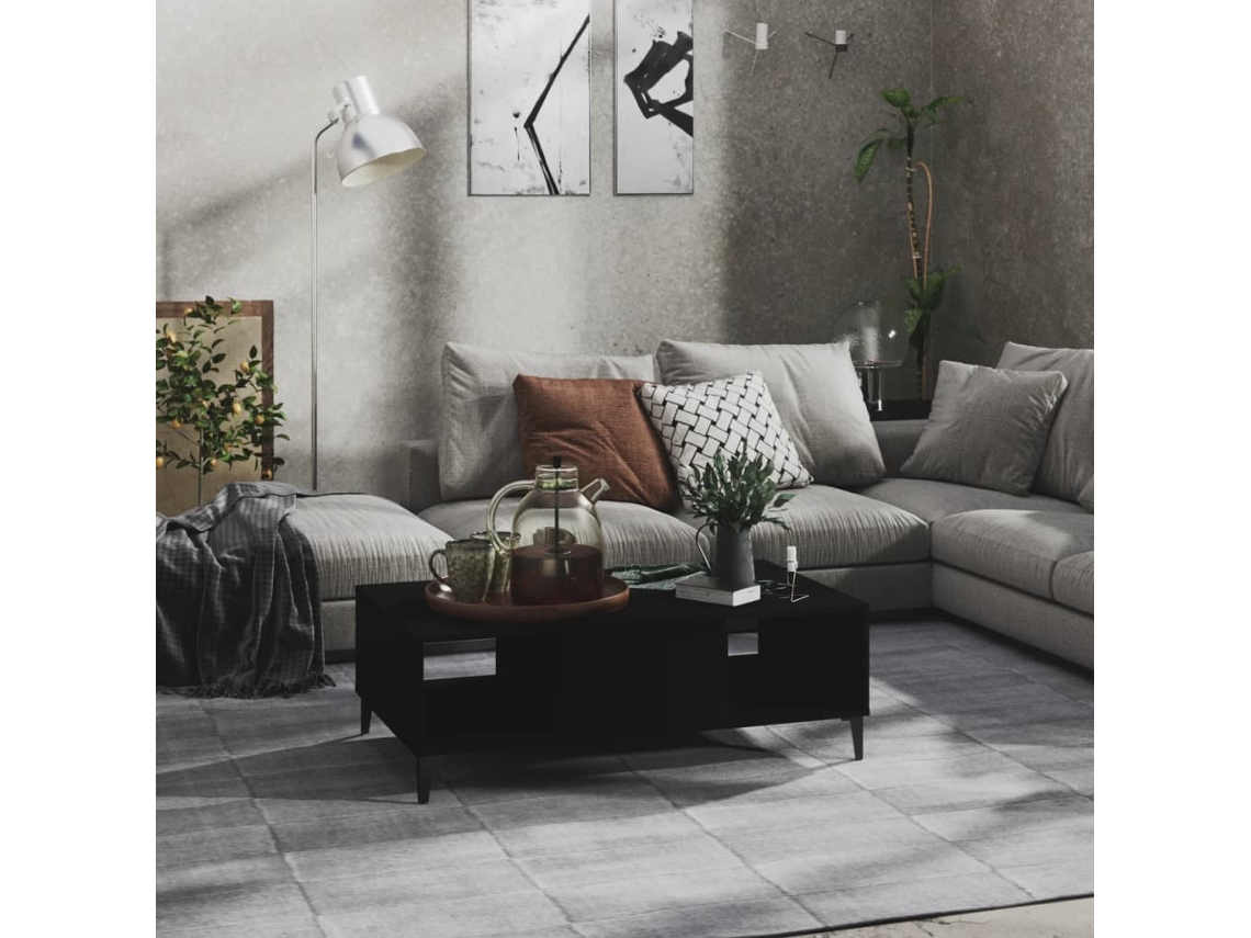 Vidaxl Mesa De Centro 103,5x60x35 Cm Derivados De Madeira Preto