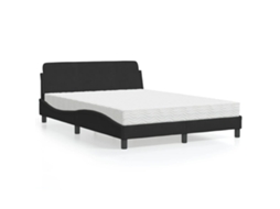 Cama Com Colchão 120x200 Cm Veludo Preto