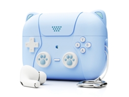 Capa de Silicone para Airpods Pro 2 com Orelhas de Gato Azul PANOONA