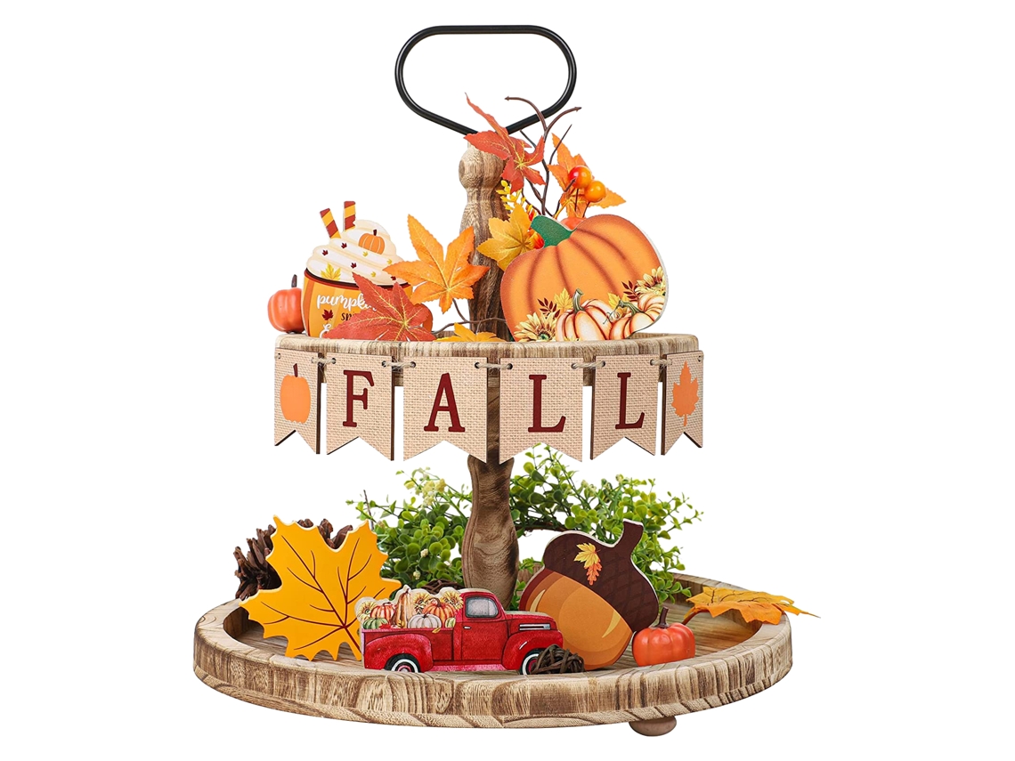 Laxiscreed Rautas De Madeira Para Thanksgiving Com Ornamentos De Abóboras E Decoração De Outono