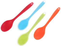 Conjunto De 4 Colheres Silicone Para Cozinha Com Cabo Longo
