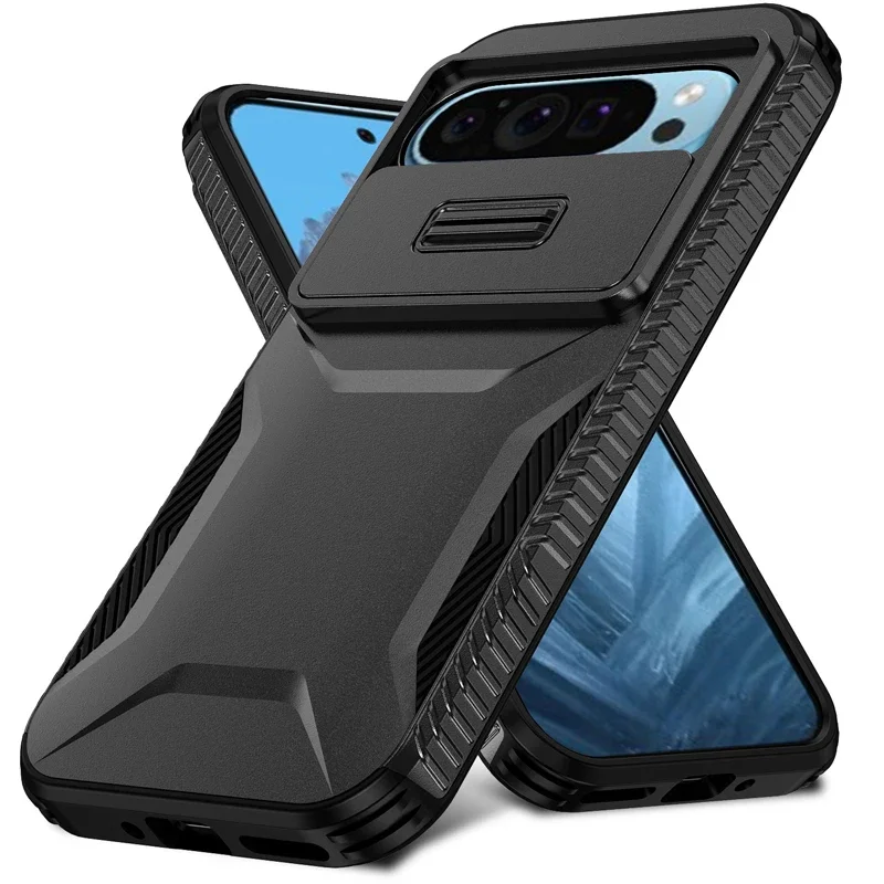 (preto, Google Pixel 9 Pro) Capa Deslizante Resistente E À Prova De Choque Para Lente Da Câmera Com Acabamento Fosco E Antiderrapante.