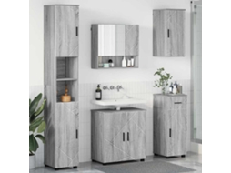 Vidaxl Conjunto De Móveis Para Banheiro 5 Unid. Cinza Sonoma