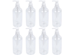 De 8 Frascos Transparentes De Polipropileno Com Bomba Dosadora Para Shampoo, Reutilizáveis, Duráveis E Recarregáveis, 500ml