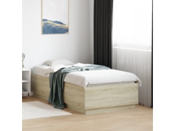 Vidaxl Estrutura De Cama 75x190cm Derivados De Madeira Carvalho Sonoma