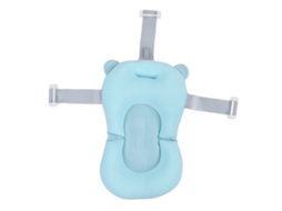 Almohadilla Baño Bebé Talla Adecuada Drenaje Rápido Suave Con Hebilla Protectora Cabeza Azul Claro