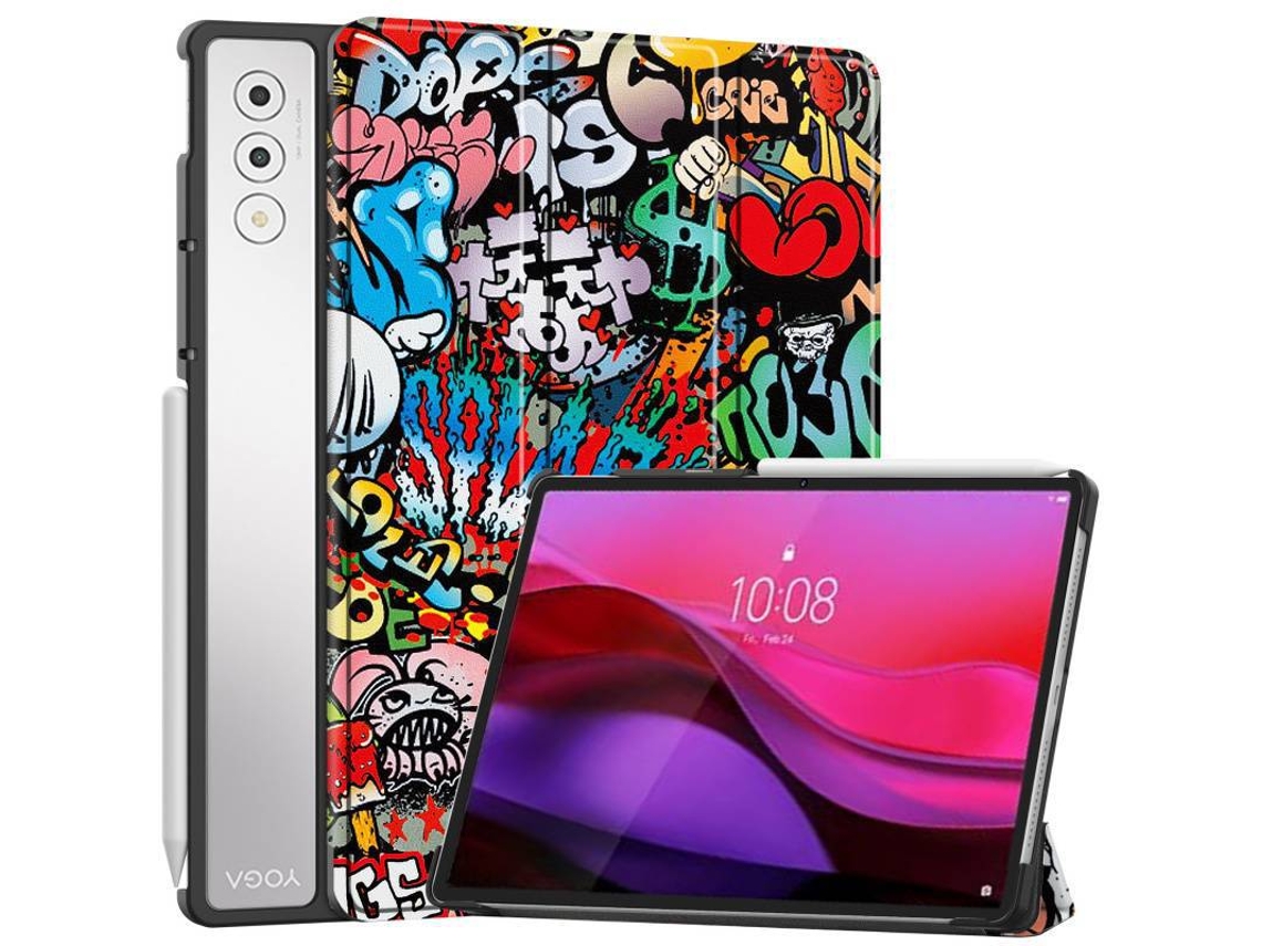 Capa Compatível Com Lenovo Yoga Pad Pro 12.7", Capa Rígida Ultrafina Em Pele Pu. Padrão Grafite Hexinyigjly