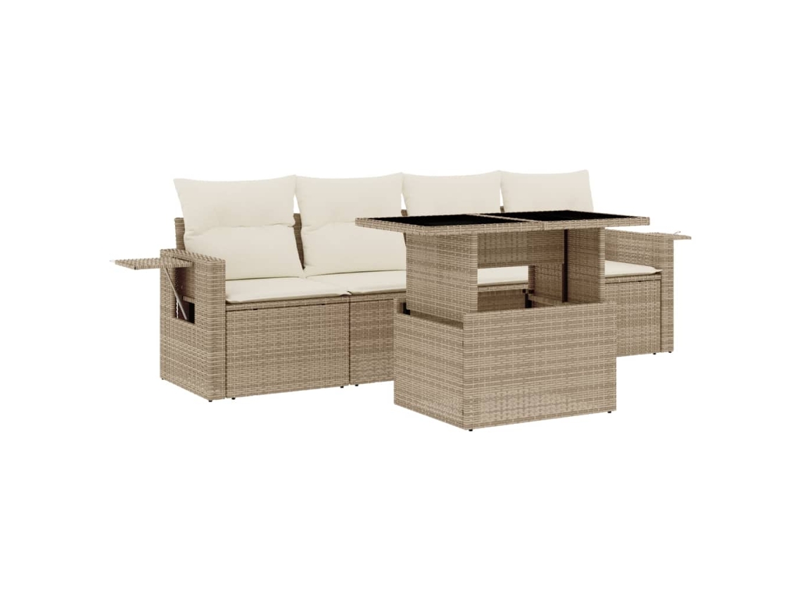Garden Sofa Set, Garden Sofa Sets Vidaxl Bege Rattan / Vime (n/a)
