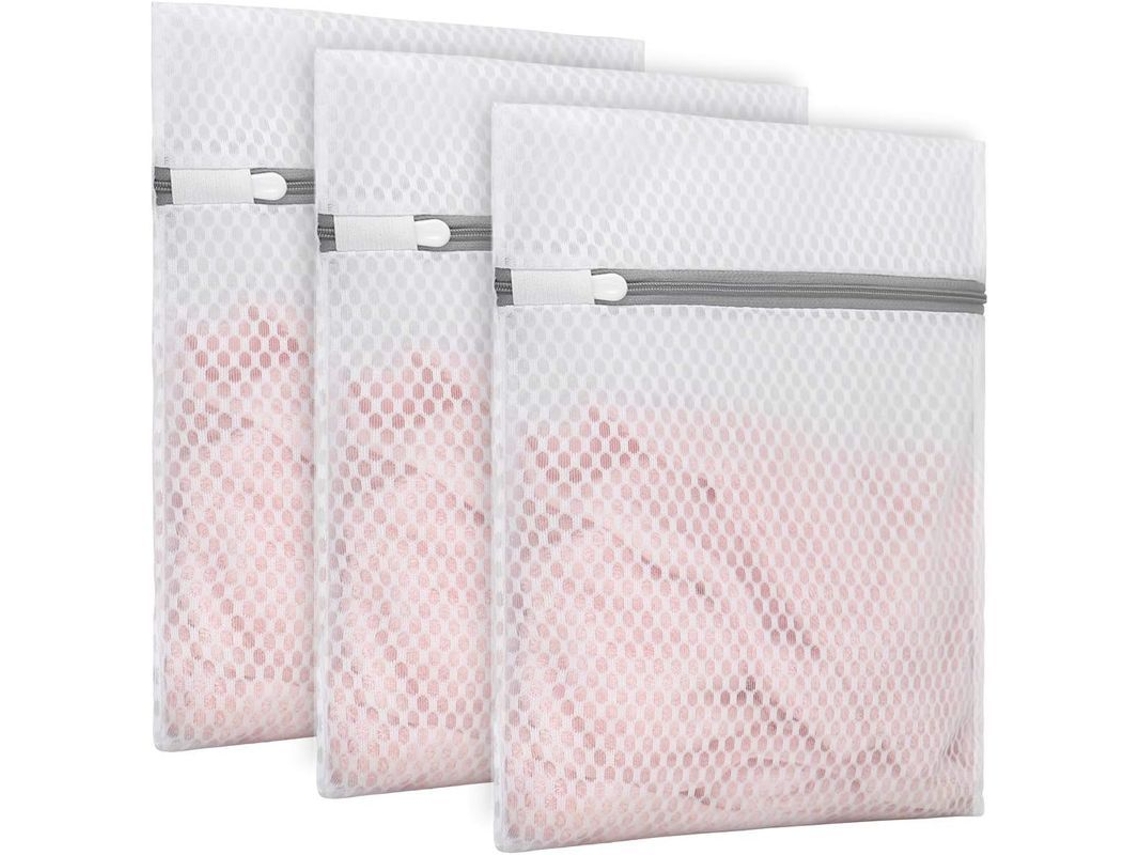 Conjunto de 3 Bolsas de Lavanderia de Malha Honeycomb 23x30cm S/MARCA