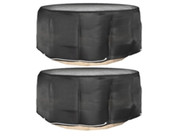 Vidaxl Capas P/ Mobília De Jardim 2 Pcs C/ 10 Ilhós Ø260x90 Cm Redondo