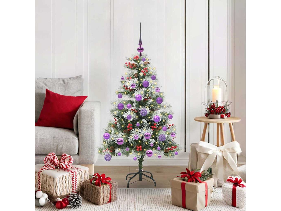 Vidaxl Árvore De Natal Artificial Verde E Branco 120 Cm