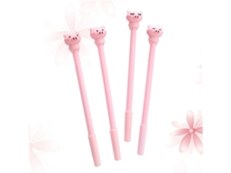 Canetas De Gel Exceart Em Formato Porquinho Rosa, Pacote Com 16