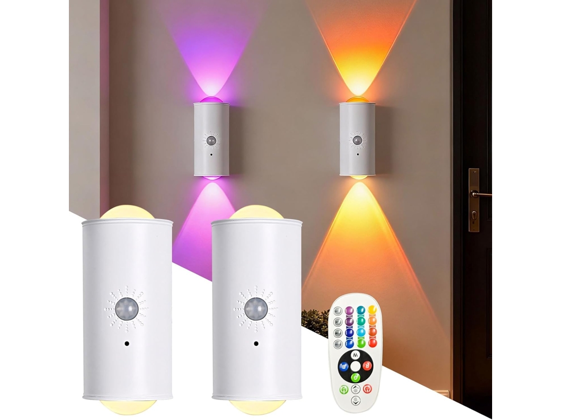 Conjunto De 2 Luzes Noturnas Led Inteligentes Com Sensor Movimento E