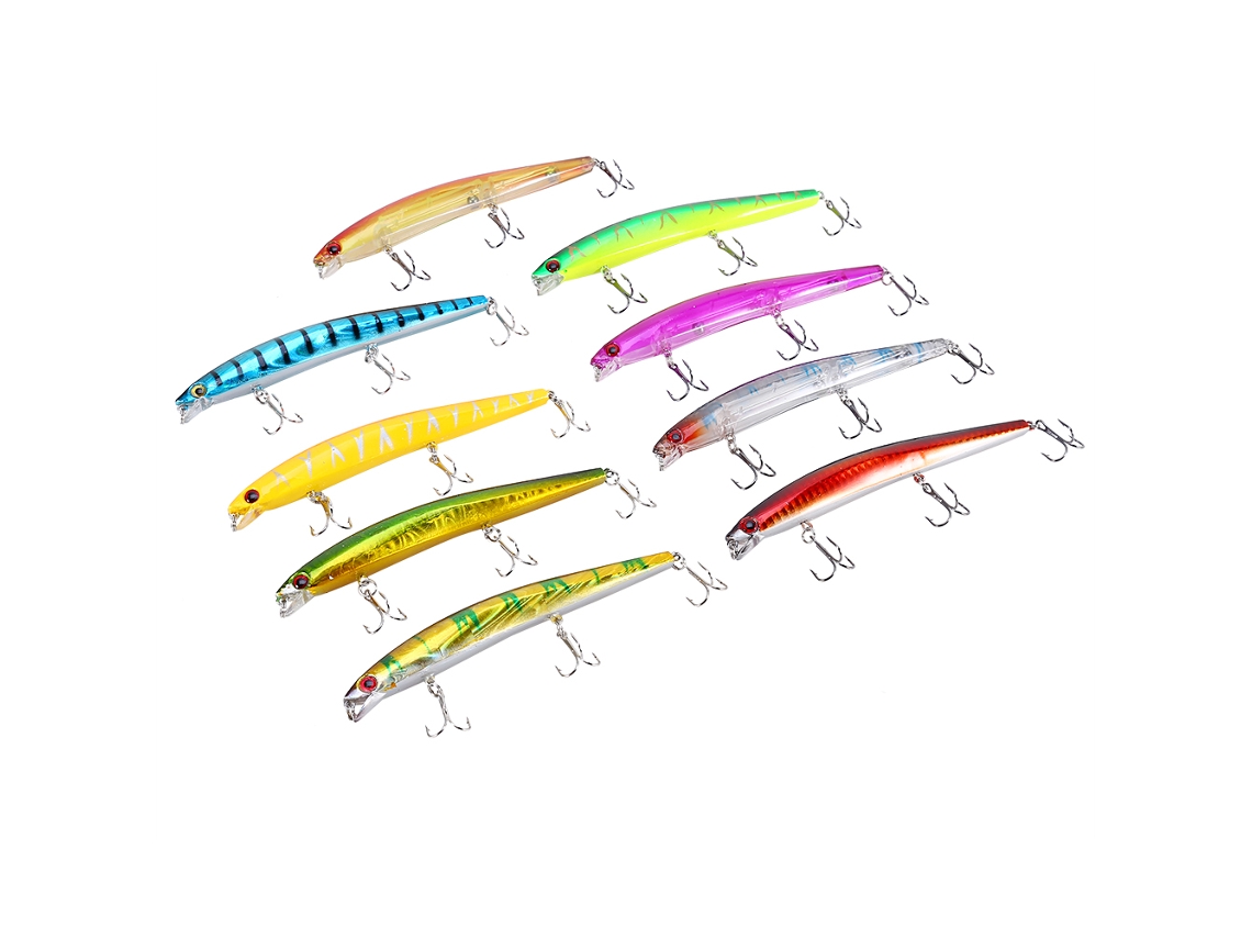 Lure Bait (imitation Hard Bait, Three Anchor Hooks) Plastic Short Mouth Minnow 13cm 13.9g Pack Of Nine