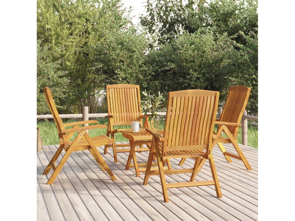 Vidaxl 5 Pcs Conjunto Lounge De Jardim Madeira De Teca Maciça