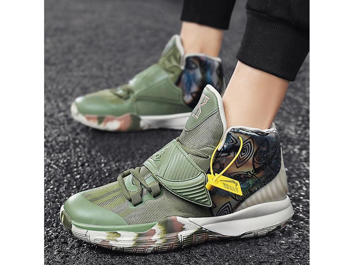Zapatillas De Basquete Para Adolescentes Antiderrapantes Altas Transpirables Com Proteção De Tornozelo Olu Quarenta Verde Naval