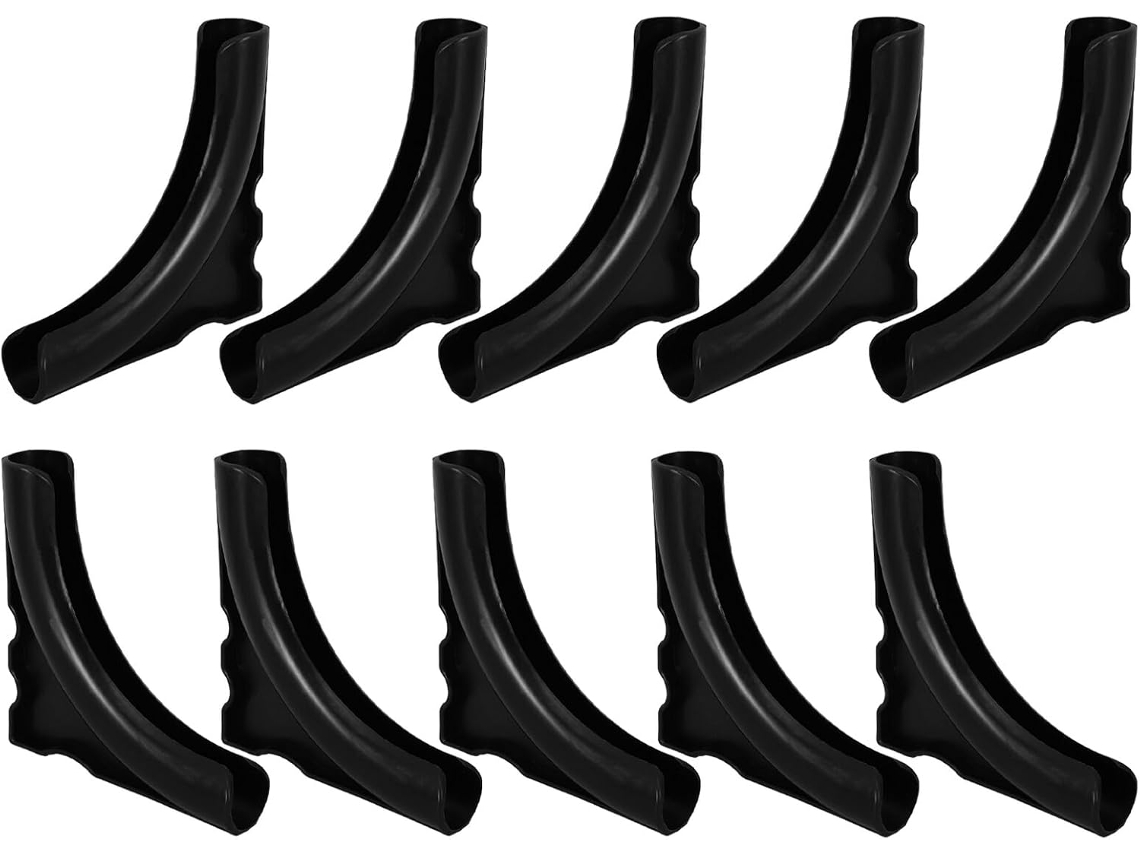 Conjunto De 10 Protetores Antiderrapantes Plástico Preto Para Pés