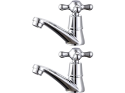 Par De Torneiras Para Lavatório, Misturador Alavanca Cruzada Água Fria E Quente Banheiro Q36/yy Aquaforge