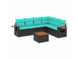 Garden Sofa Set, Garden Sofa Sets Vidaxl Preto Rattan / Vime (n/a)