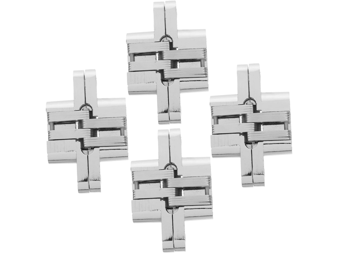Conjunto De 4 Dobradiças Planas Dobráveis Em Liga Zinco Para Portas