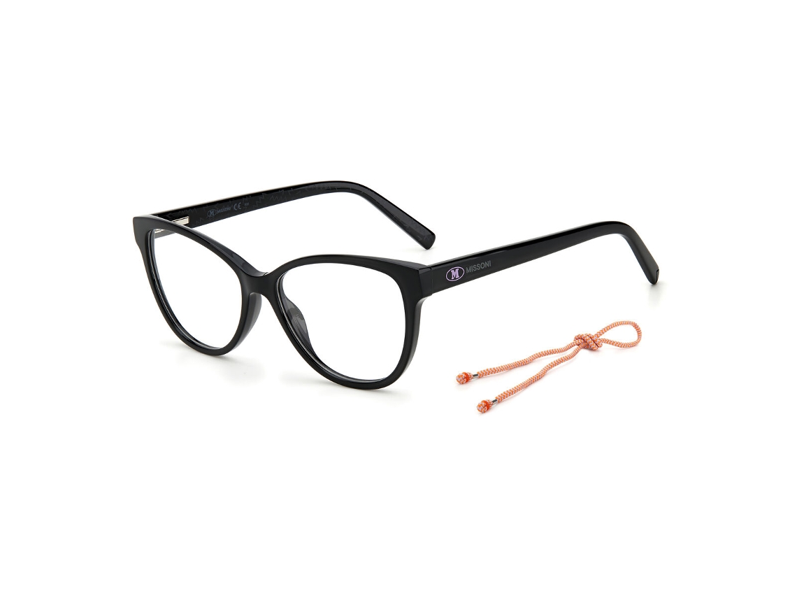 Armação de óculos feminina Missoni Mmi-0075-807f315 (preta - acetato - Ø 53 mm)