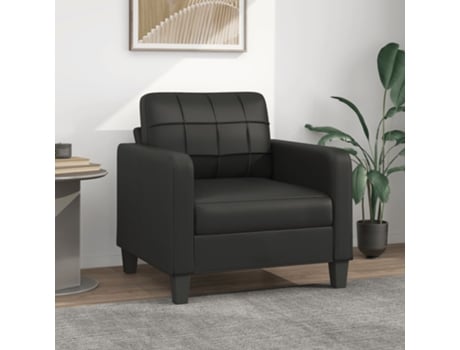 Poltrona Couro Artificial 60 cm Preto VIDAXL
