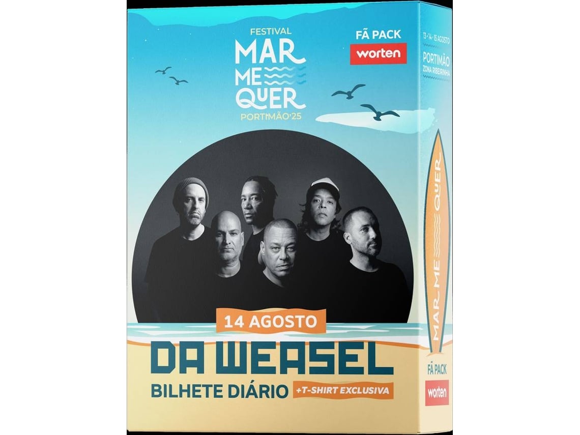 PACK MAR ME QUER BILHETE DIÁRIO DA WEASEL + T-SHIRT
