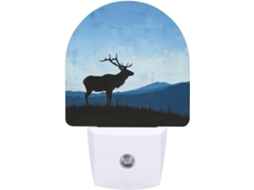 Luminária de parede noturna, silhueta para visualização, luz noturna LED com sensor de movimento, luz branca suave.