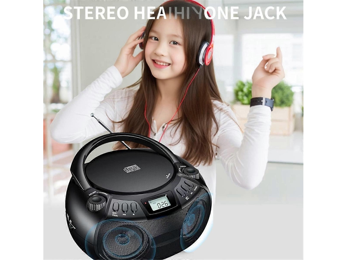 Leitor De Cd Multifuncional Portátil Com Bluetooth E Rádio. Plugue Ue.