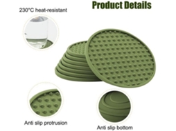 Escolha Sólida - Drains De Bebida 6 Unidades - Resistente Ao Calor - Antideslizante - Impermeável À Água - Drains Com Suporte - Proteção Da Mesa