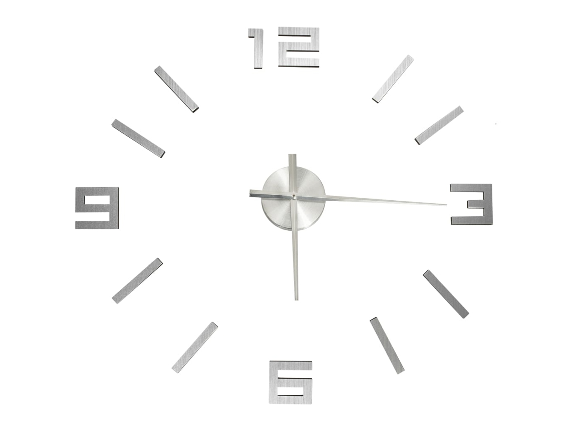 3d Wall Clock, 3d Wall Clocks Vidaxl Prateado Acrílo (n/a)