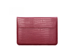 Capa para Portátil HEXINYIGJLY Pu 11" com suporte para Macbook Air, Chromebook Vinho Crocodilo | HEXINYIGJLY
