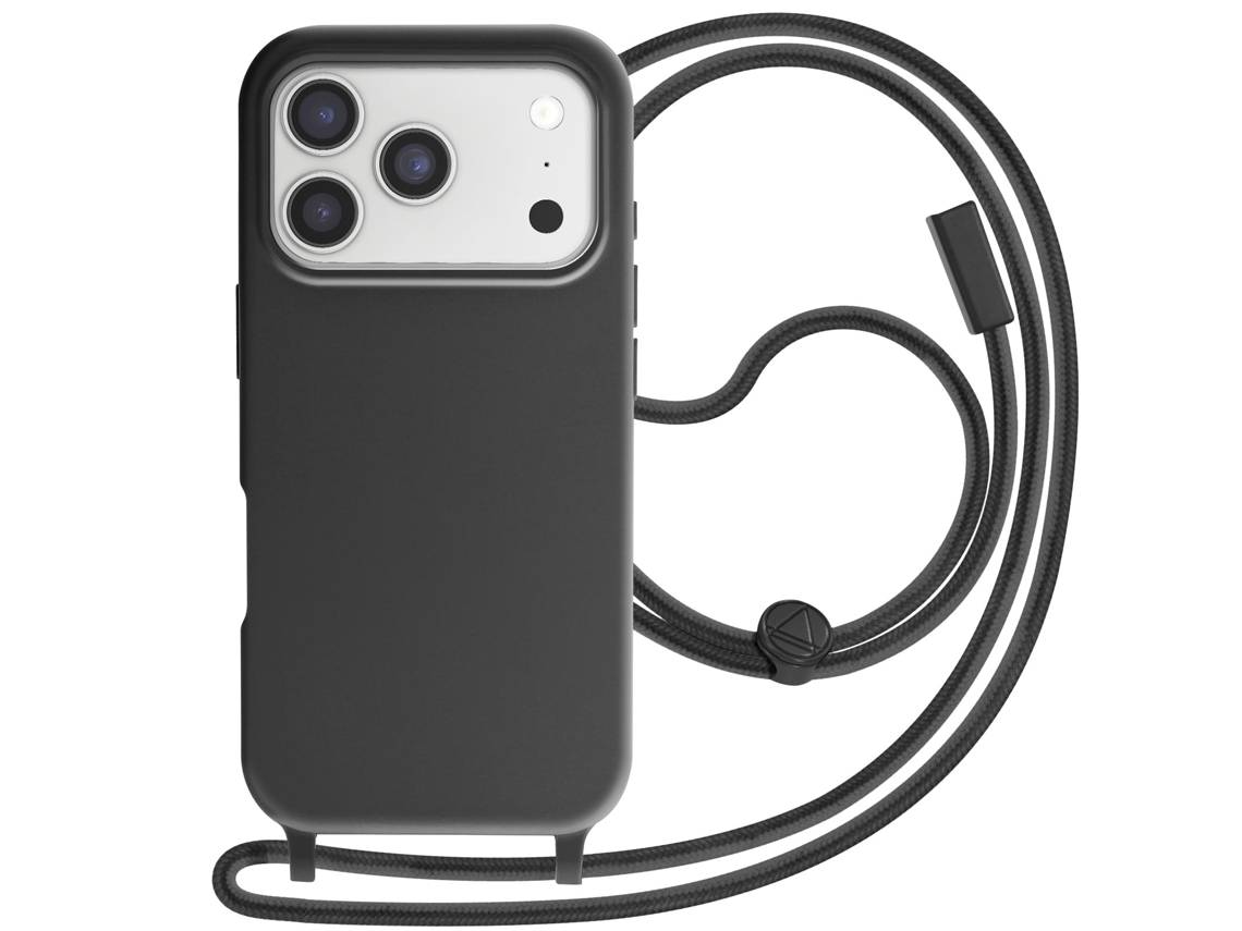 Avizar Capa Para Iphone 17 Pro Max Soft Touch Com Cordão De Pescoço Preto