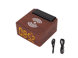 Relógio de Alarme de Madeira LAXISCREED com Bluetooth