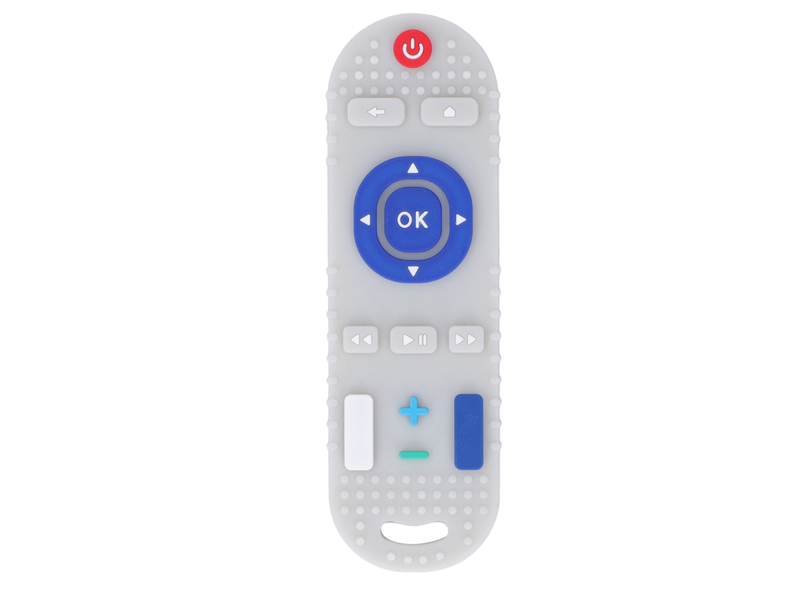 Mali chupeta de Silicone para Bebê Forma Controle Remoto Tv Texturas Botões Vibrantes Bege