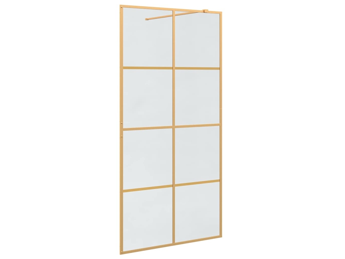 Conjunto 1 Chuveiro Walk-in Vidaxl Dourado Vidro Temperado (100 X 195 Cm)