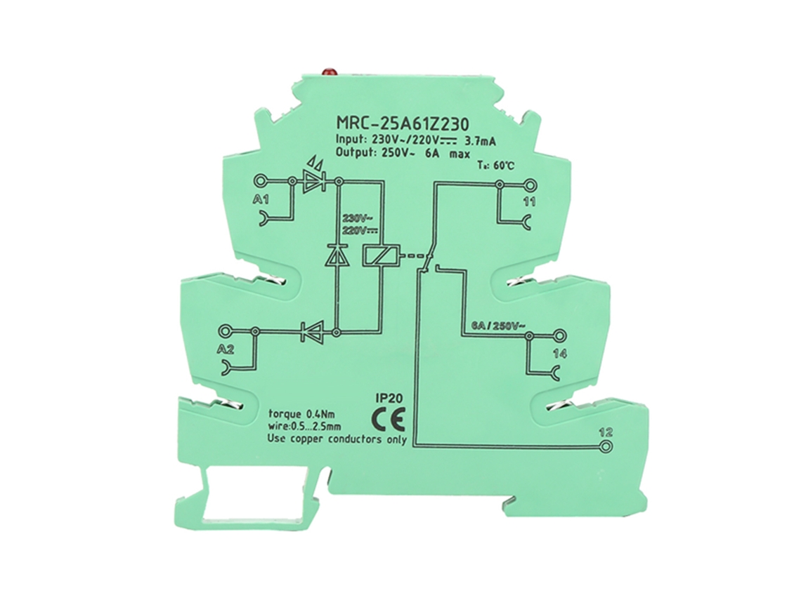 Módulo De Relé De Interfaz Electromagnético Plc Mrc-25a61z230 Entrada 230vac/220vdc 1no 1nc