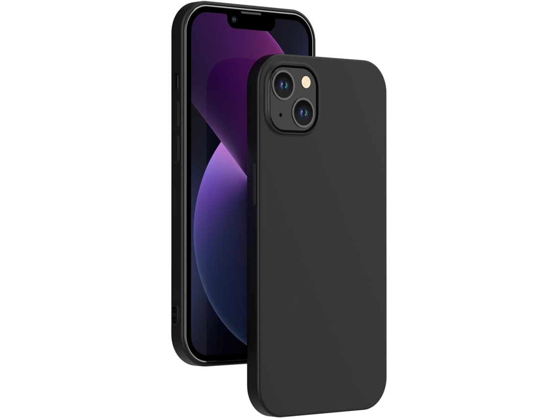 Capa Protetora Bordas Quadradas para iPhone 13 HONGWE. Textura Macia Preto