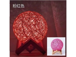 Lâmpada De Mesa Decorativa Com Voz Inteligente Bola De Rattan Luz Noturna Presente Aniversário Ambiente Romântico Rosa