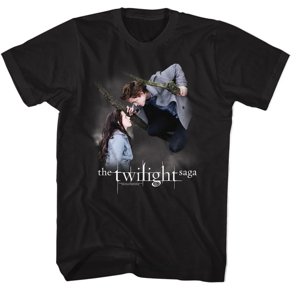 Unisex Adult T-shirt Rockinstone Twilight Movie Cloudy Tree Gaze Black Sizel