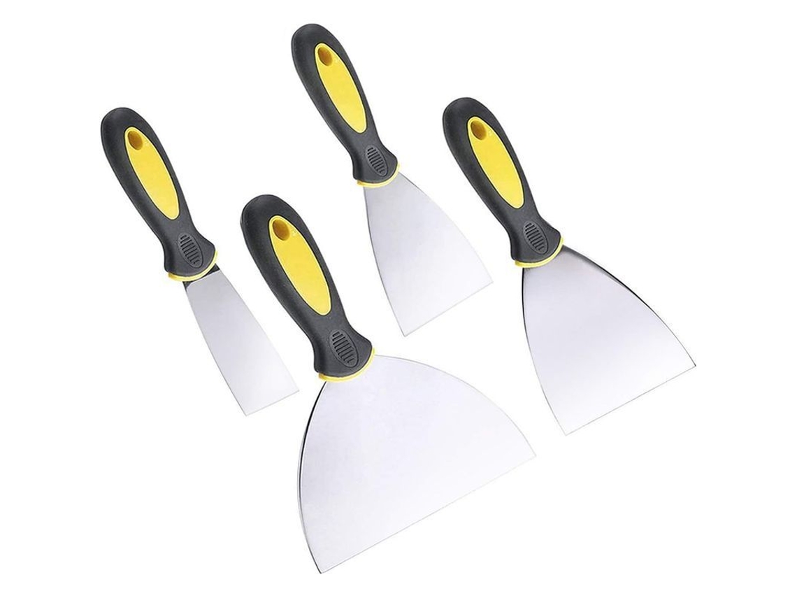 Set de Espátulas de Aço Inoxidável 4 Piezas 38, 75, 100, 150mm para Revestimento