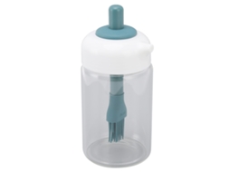 Garrafa de Óleo de Vidro 2 em 1 com Pincel de Silicone Dispenser Controle 230ml Verde Escuro S/MARCA