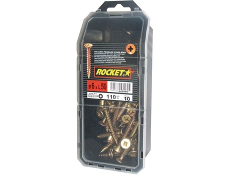 Parafuso Rocket Modelo Vynex 6x50 Mm Aço Dicromado Cabeça Escareada Pozi