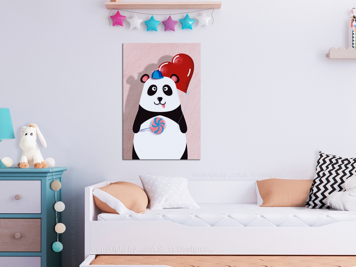 Quadro ARTGEIST Panda with a Balloon (1 Part) Vertical (80x120)