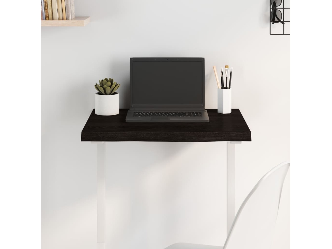 Vidaxl Tampo De Mesa 60x40x(2-4) Cm Carvalho Tratado Castanho-escuro