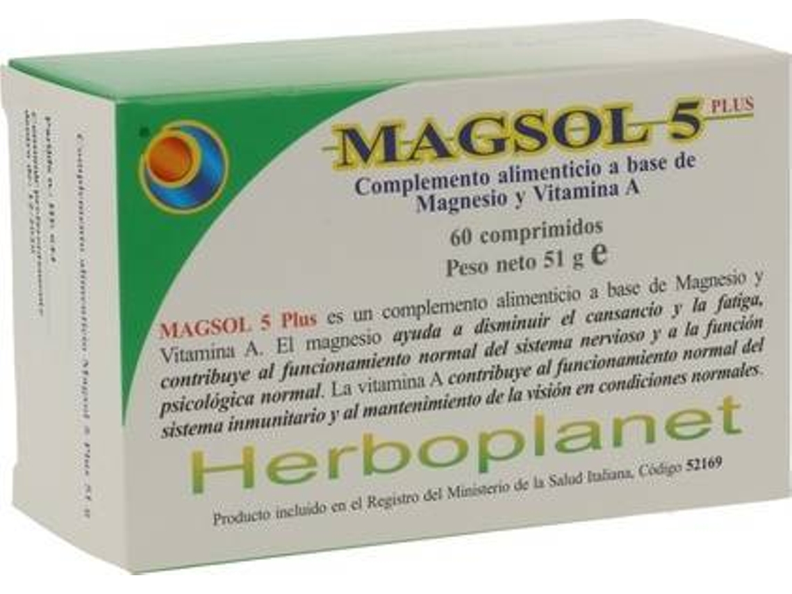 Suplemento Alimentar HERBOPLANET Magsol (60 comprimidos)